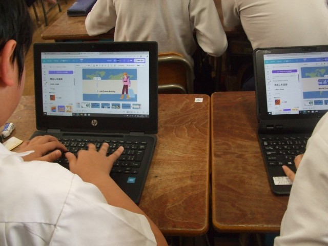 ５年生タブレットで調べ学習