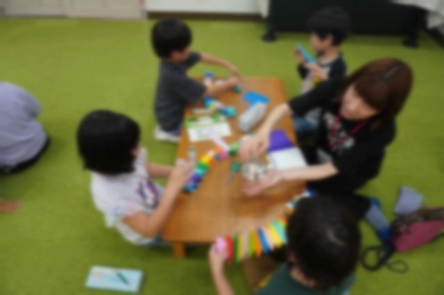 見て！三角をつなげたよ。