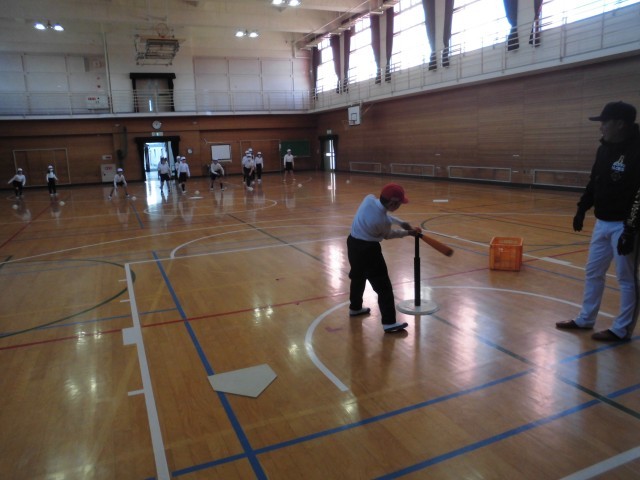 講堂でのバッティング