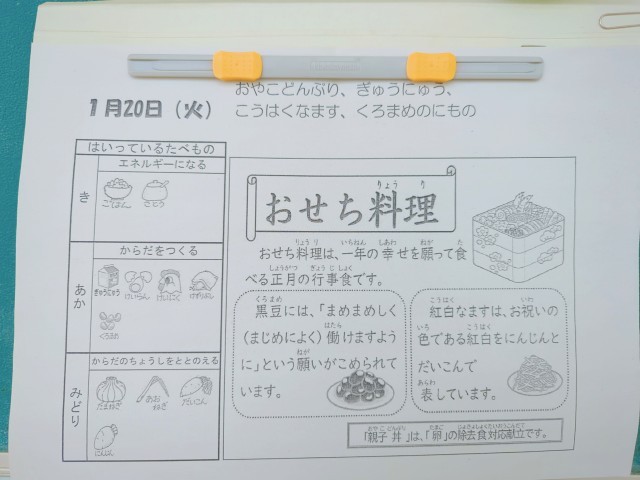 給食日めくりカレンダー