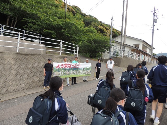 民泊先の皆さんからのお出迎え