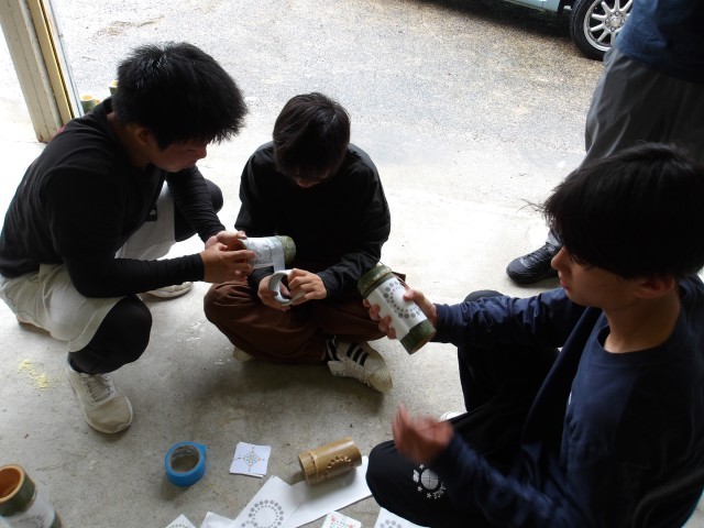 竹ペン立て作り体験