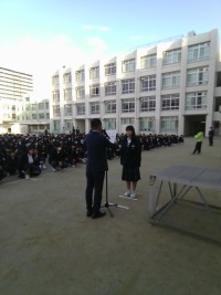 表彰の様子（バドミントン）