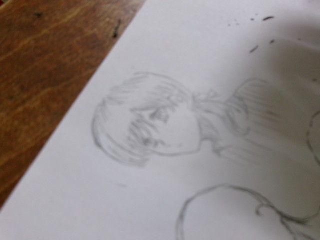 生徒がイラストの練習をする様子