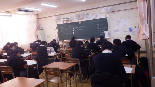 3年生学年末テストの様子